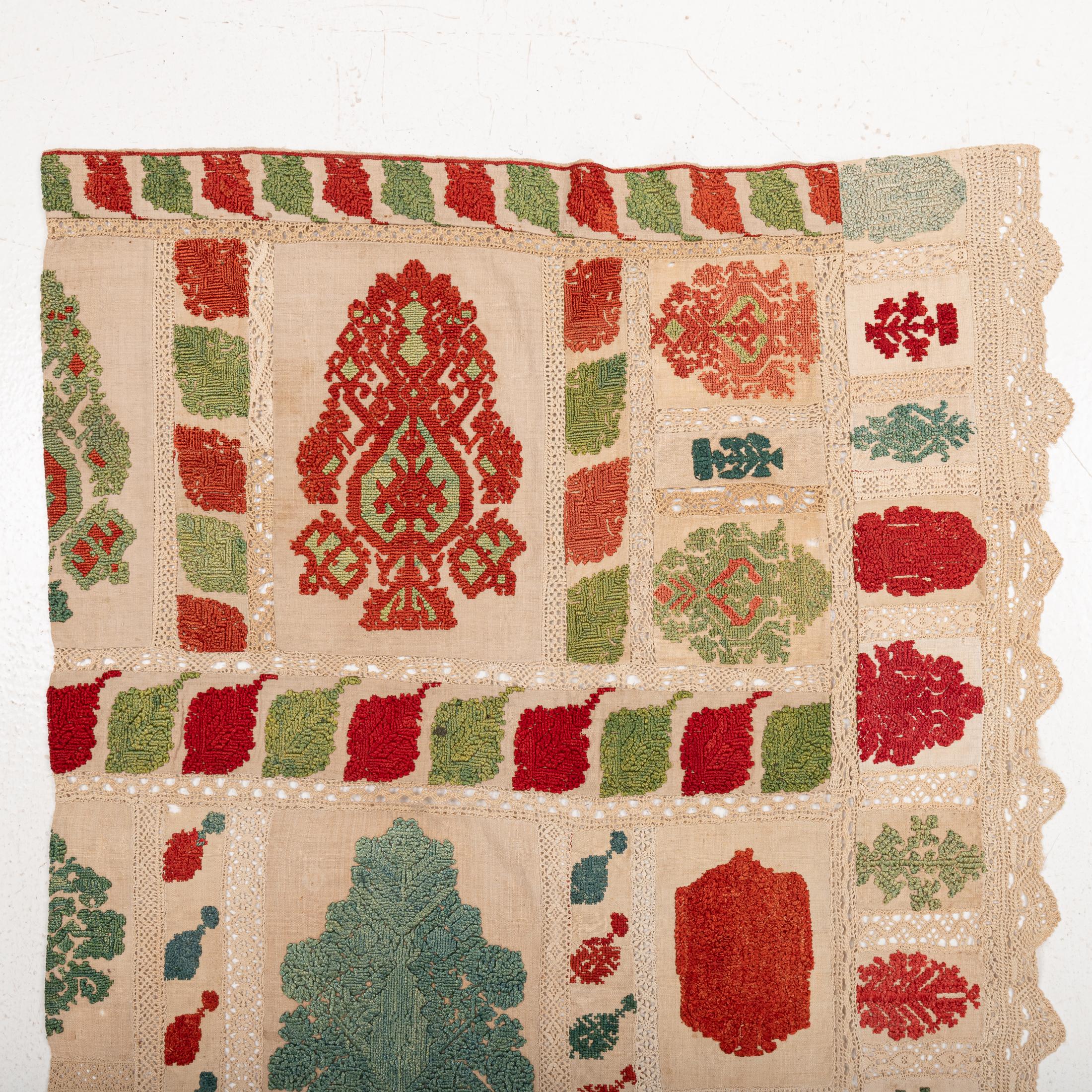 Antique Greek Rhodes Bed Tent Embroidery, late 18th Early 19th Century. For Sale 2