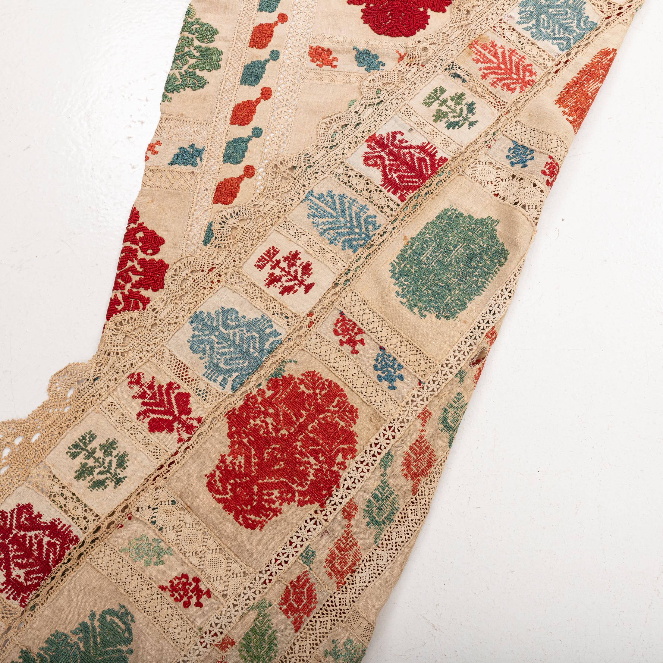 Antique Greek Rhodes Bed Tent Embroidery, late 18th Early 19th Century. For Sale 3