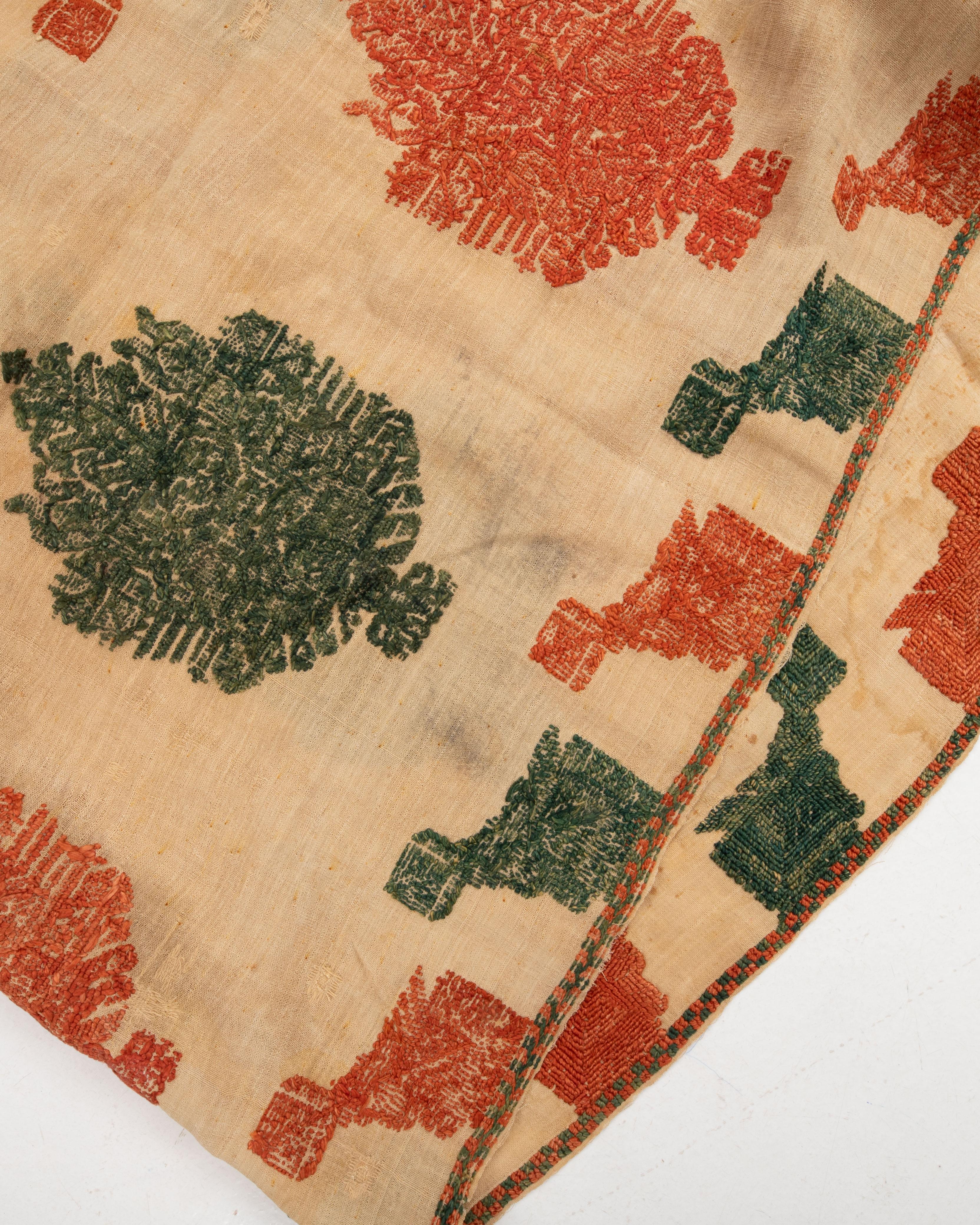 Antique Greek Rhodes Island Embroidery Panel – 19th Century en venta 2