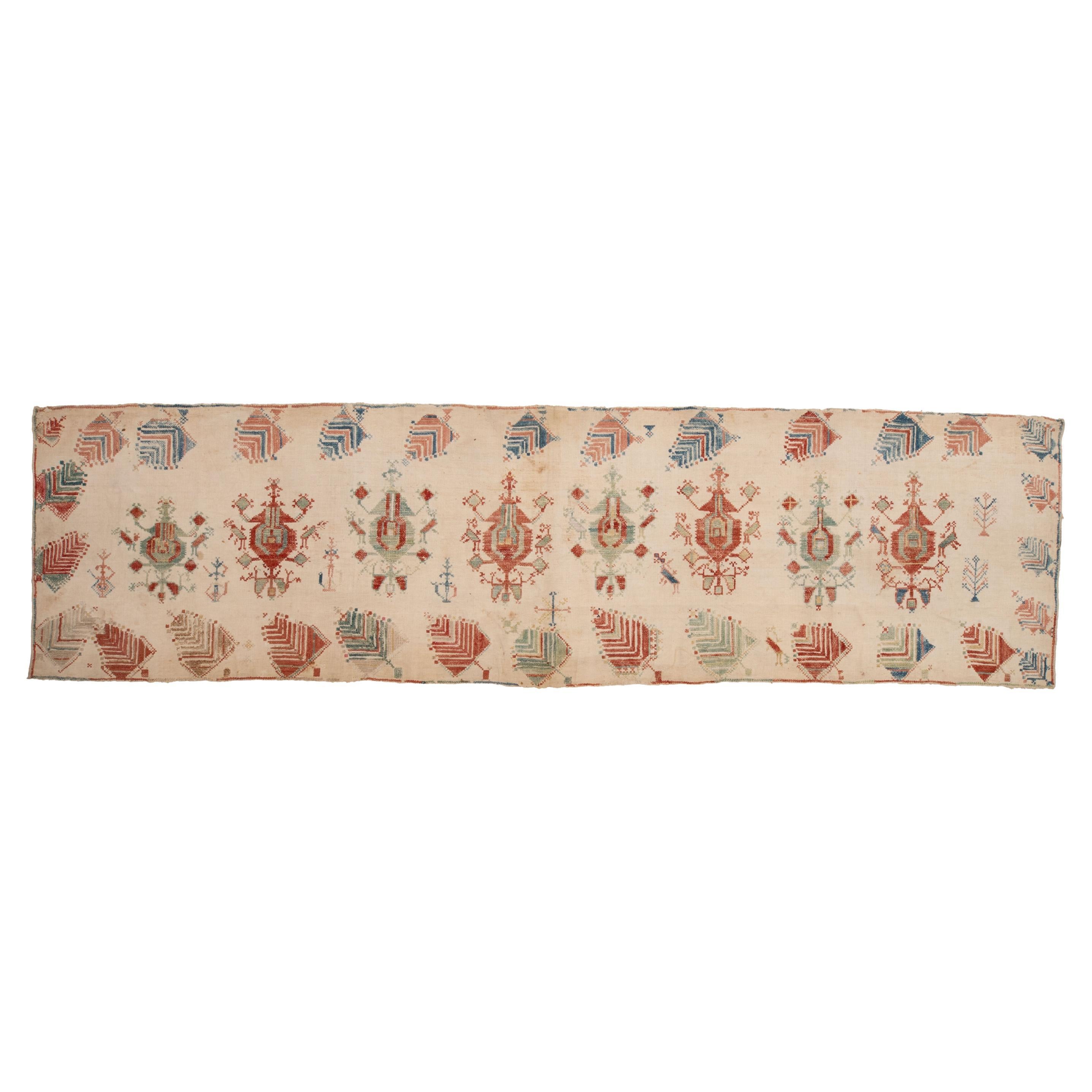 Antique Greek Rhodes Island Embroidery Panel – Early 19th C.