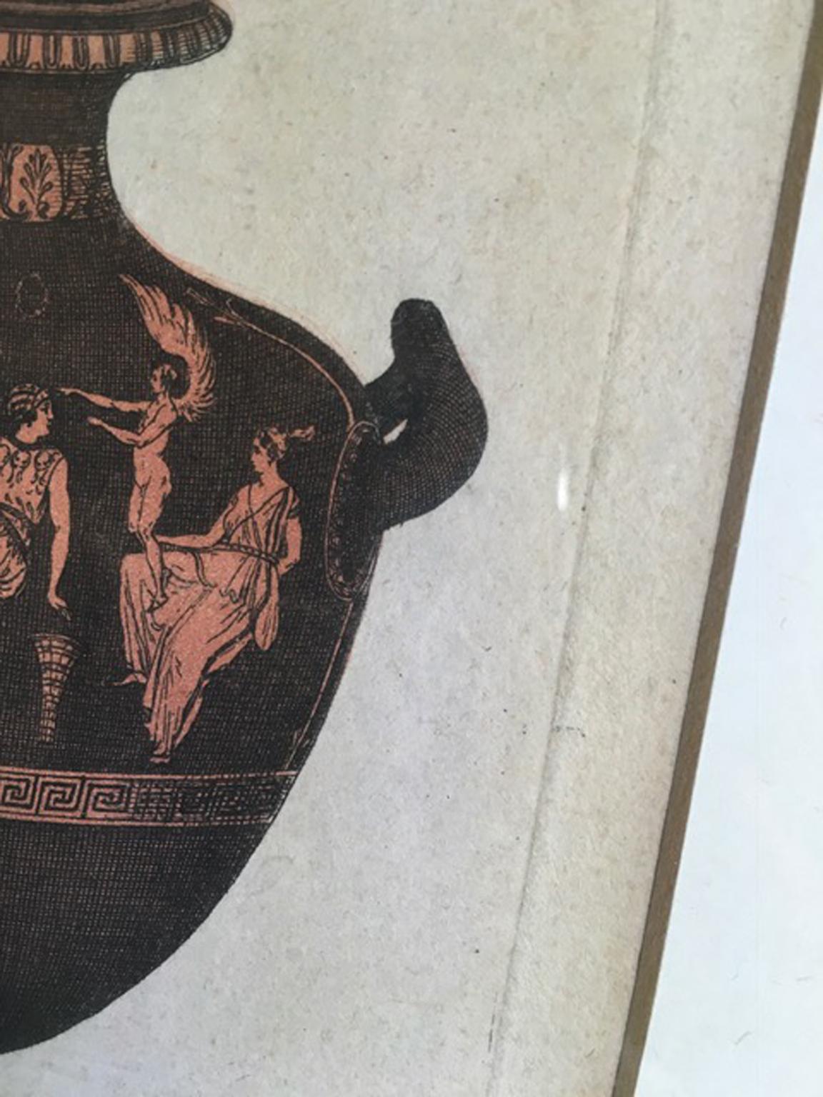 19th Century Print on Paper Antique Greek Vase For Sale 12