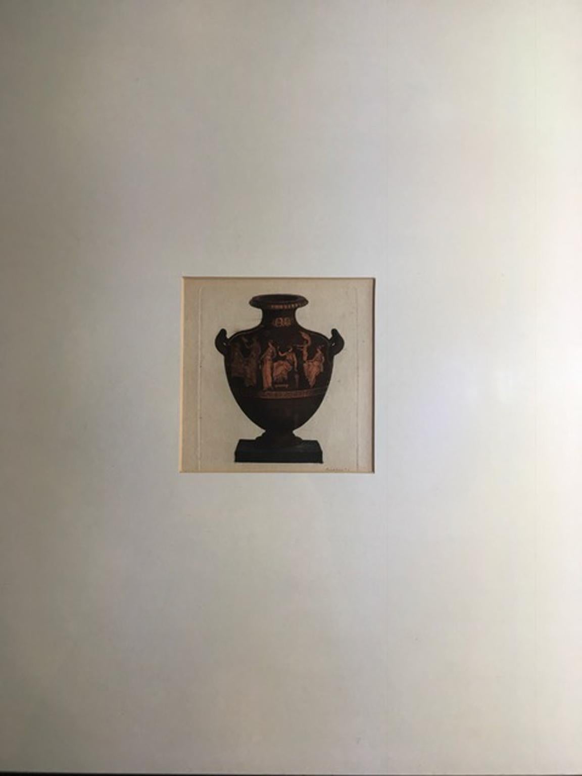 Baroque 19th Century Print on Paper Antique Greek Vase For Sale