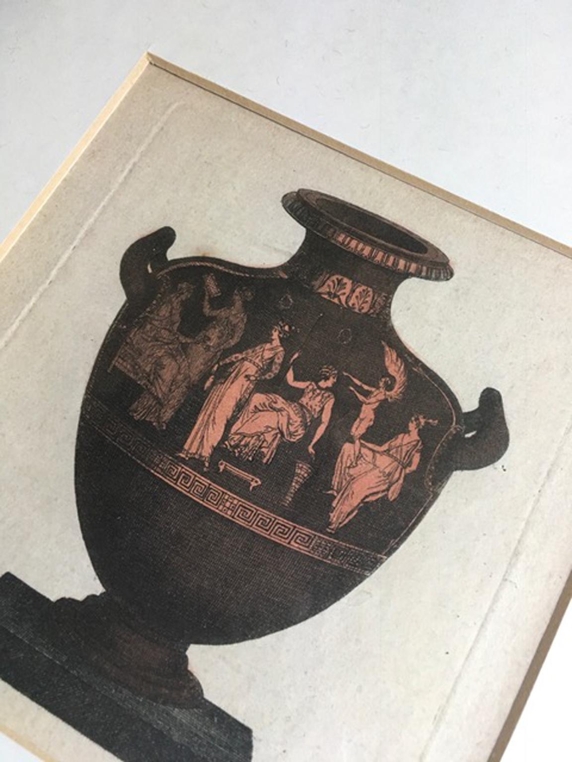 19th Century Print on Paper Antique Greek Vase For Sale 2