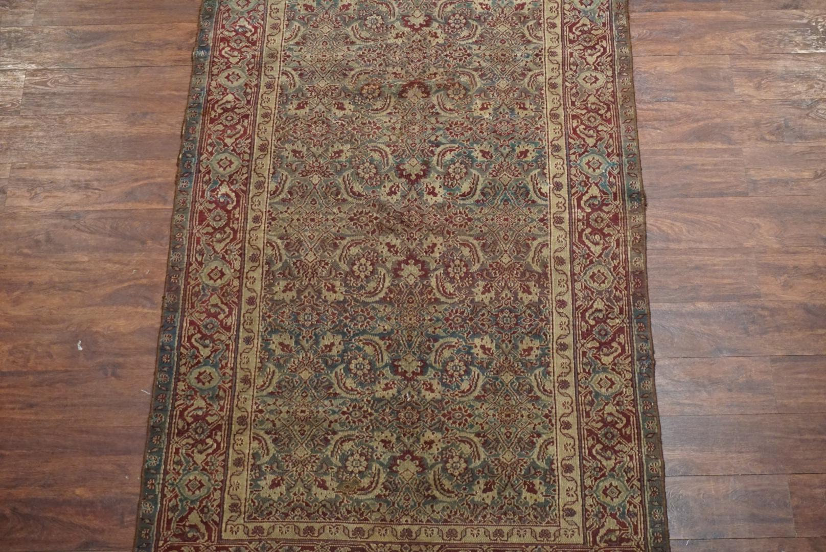 Indien Tapis Agra ancien vert, vers 1900 en vente