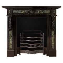 Antique Green and Black Marble Circulation Fireplace