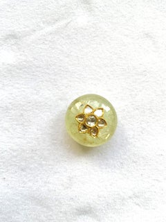 Antique Green Beryl 50.47 Carats Gem with 22kgold Handwork with Natural Diamonds