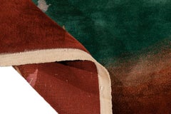 Antiker grüner chinesischer Peking-Wollteppich