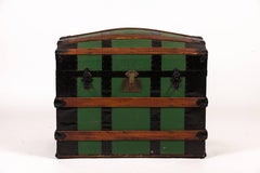 Antique Green Dome Carriage Trunk