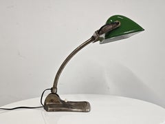 Antique Green Enamel Banker's Lamp, Germany 1910s