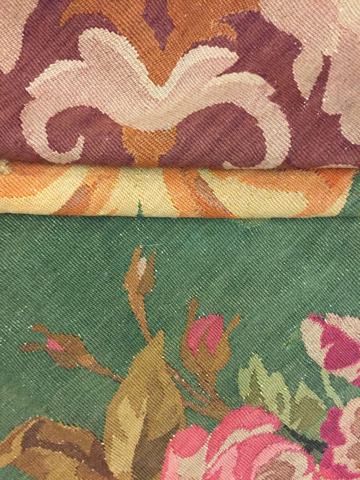 XIX secolo Tappeto Aubusson francese verde antico 8'6 x 13'8 in vendita