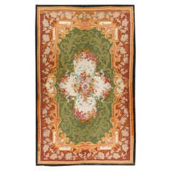 Antique Green French Aubusson Teppich 8'6 x 13'8