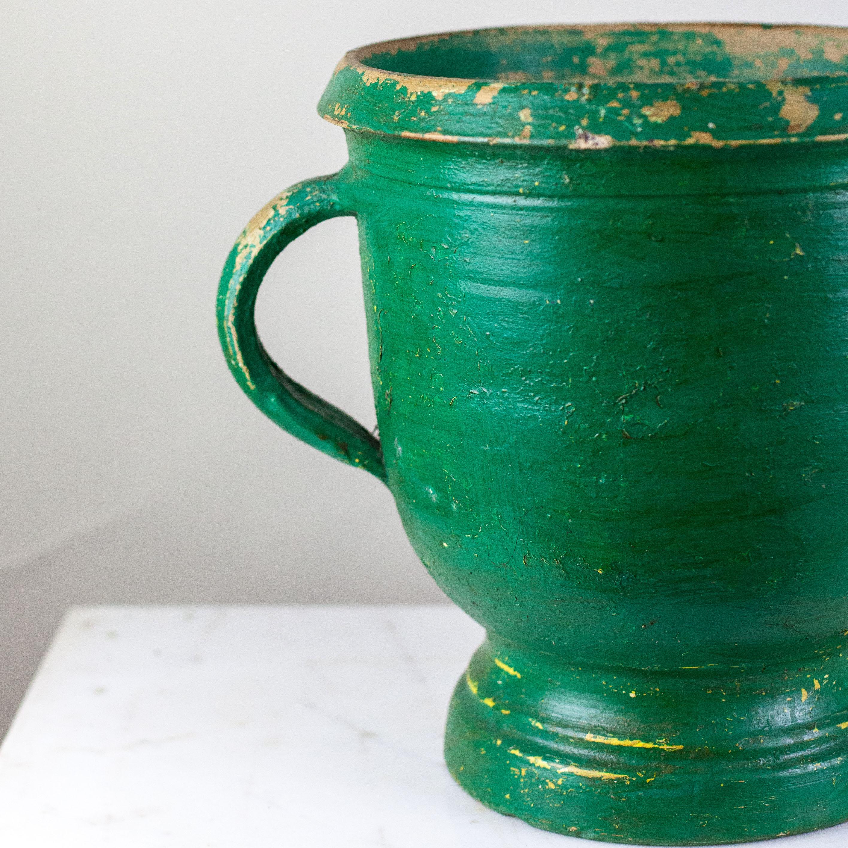 19th Century Antique Green French Urn For Sale