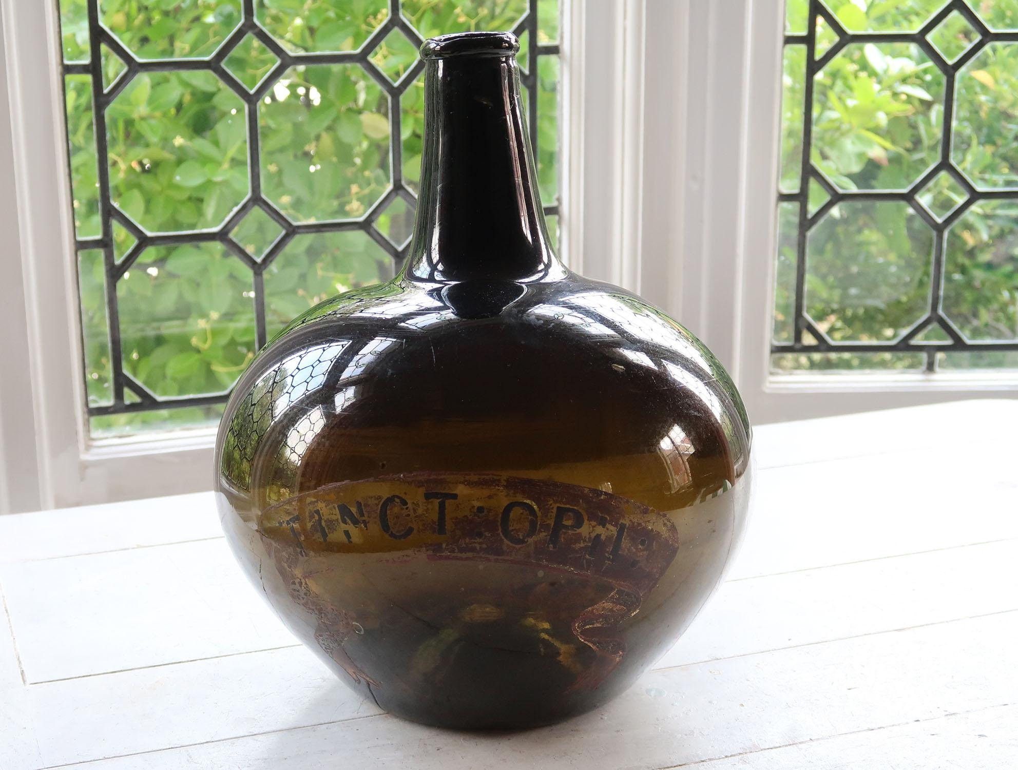 antique green glass bowl