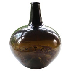 Antique Green Glass Apothecary Bottle, English 18th Century