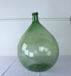 Antique Green Glass Demijohn Bottle-C