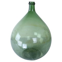 Antique Green Glass Demijohn Bottle-C