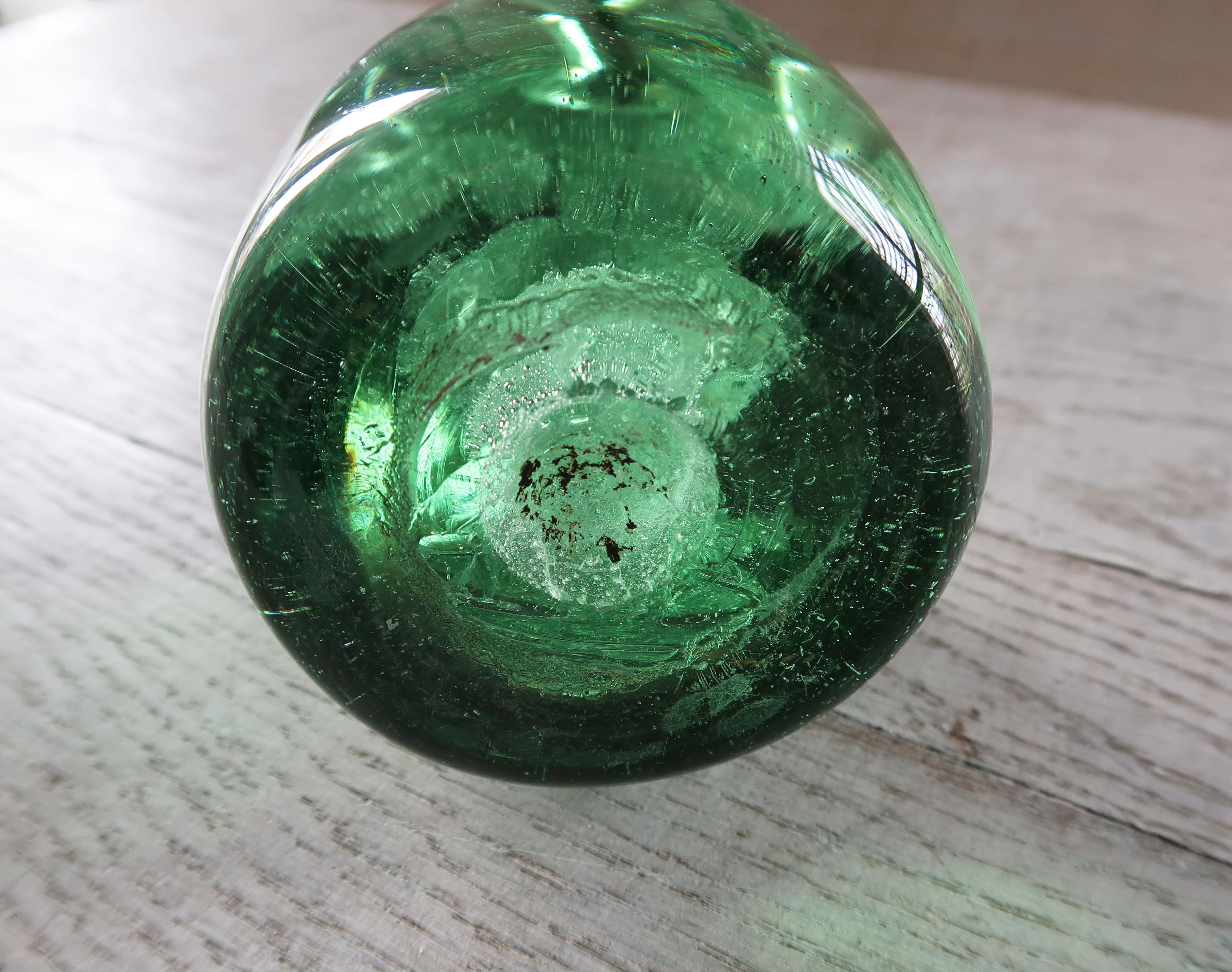 Victorian Antique Green Glass Doorstop, English, Late 19th Century
