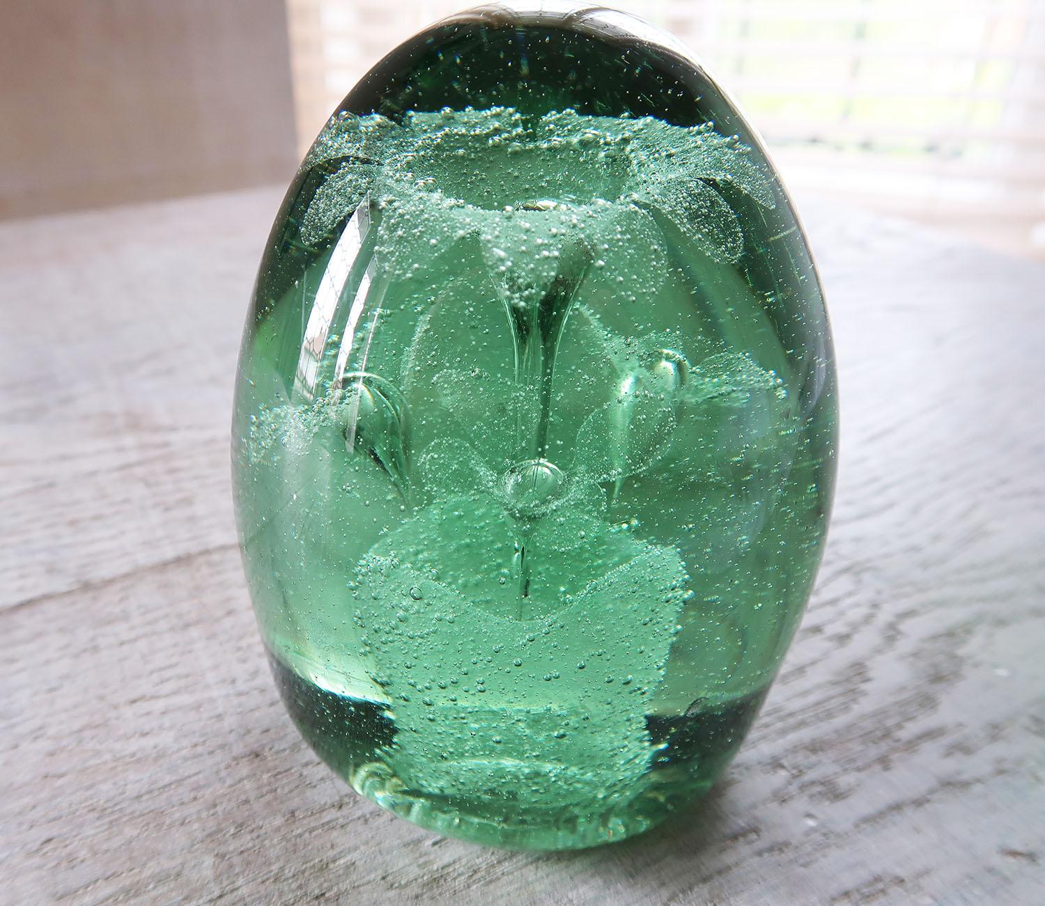 Antique Green Glass Doorstop, English, Late 19th Century In Good Condition In St Annes, Lancashire