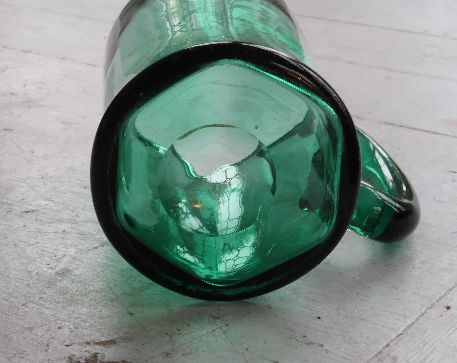 Other Antique Green Glass Tankard. English C.1920 For Sale
