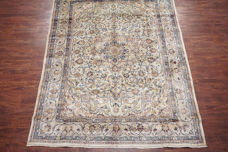 Antique Green Kashan Rug, circa 1940 For Sale at 1stDibs