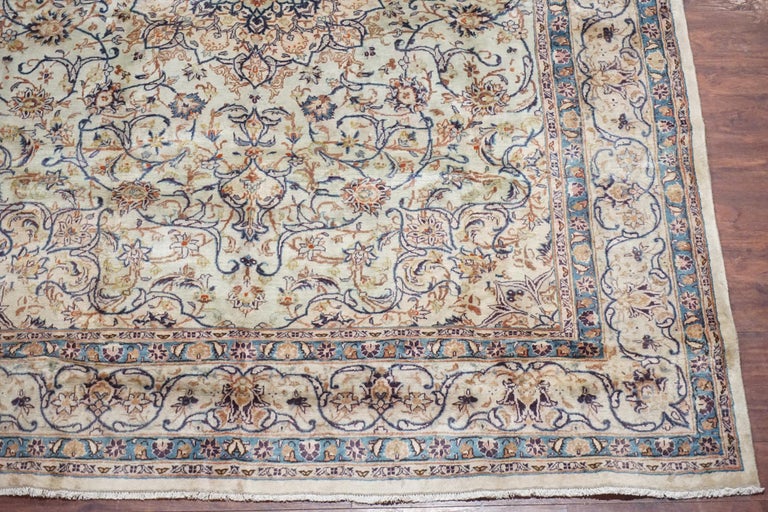 Antique Green Kashan Rug, circa 1940 For Sale at 1stDibs