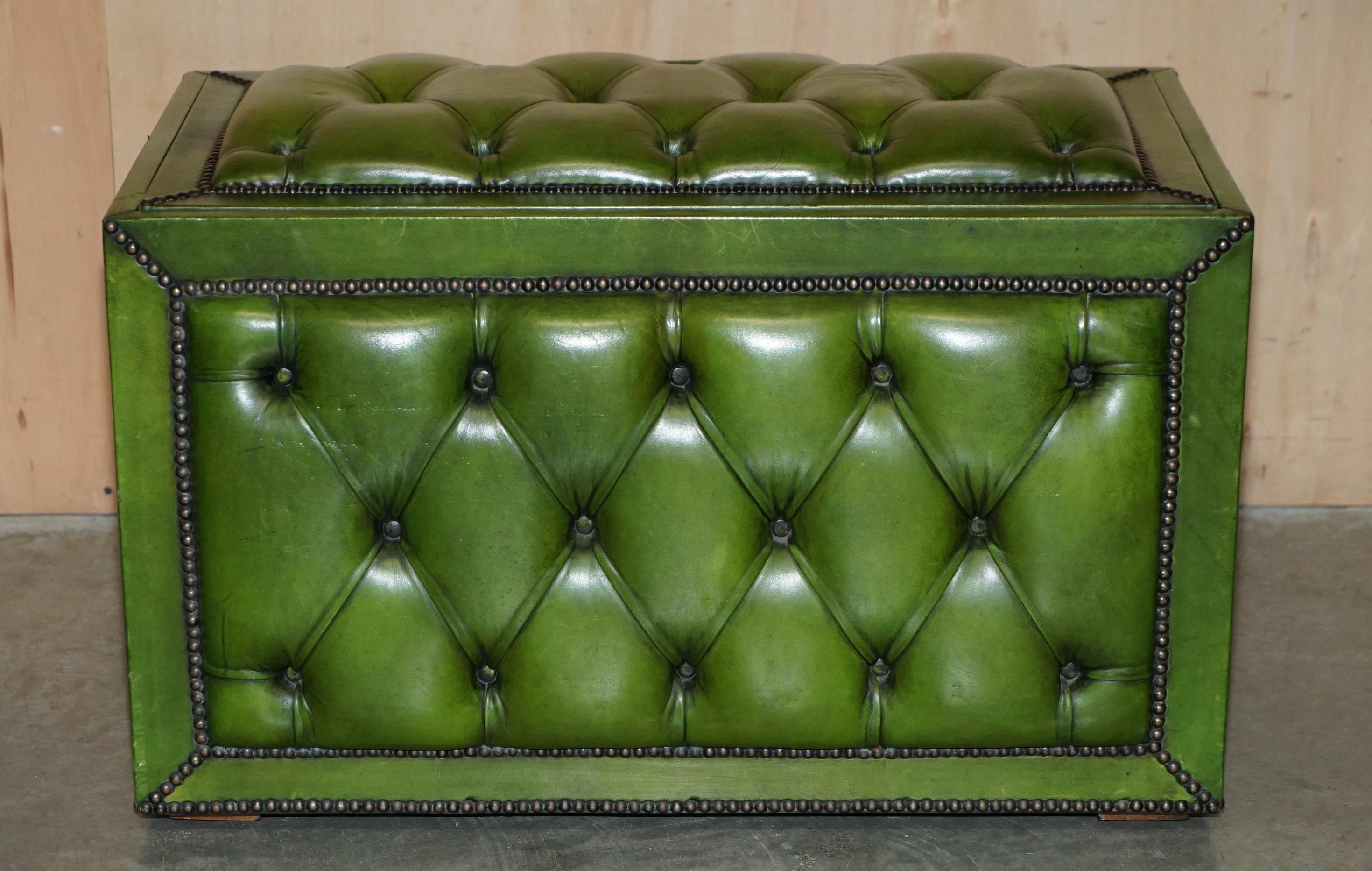green leather ottoman coffee table