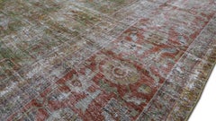 Antique Green Mahal Wool Rug 8'10''x11'6''