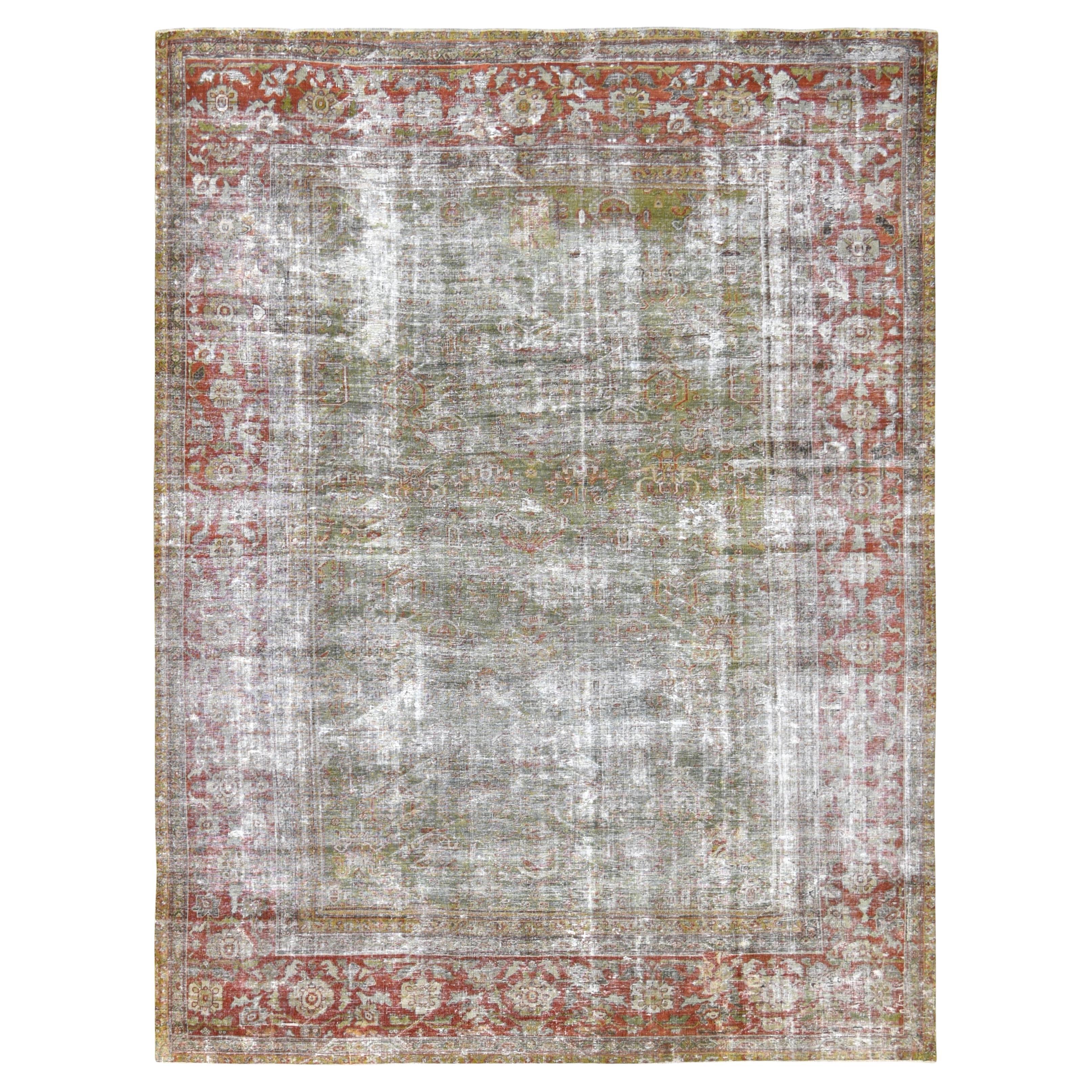 Antique Green Mahal Wool Rug 8'10''x11'6''