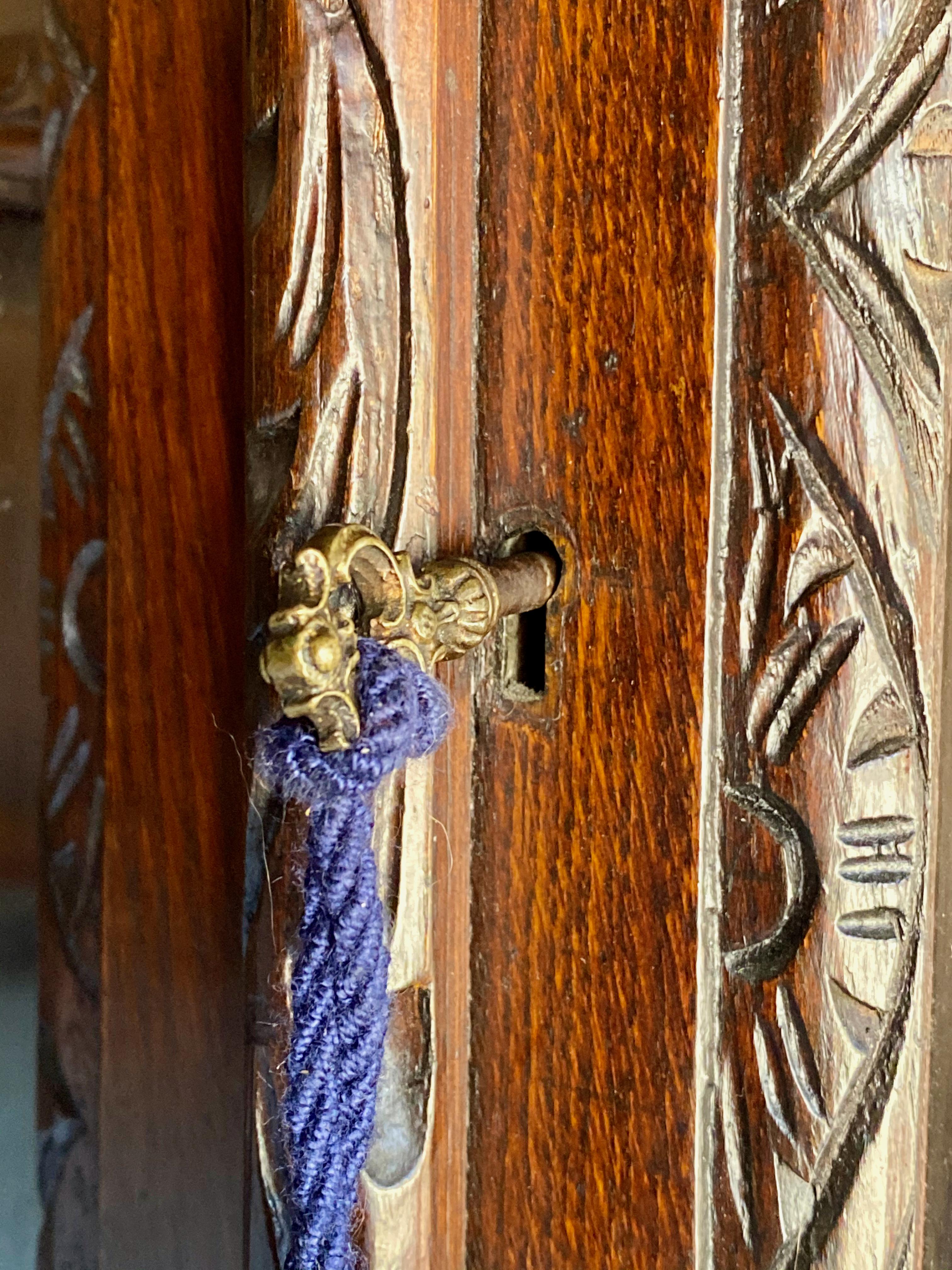 19th Century Antique Green Man Oak Bookcase Gothic Glazed Two Doors Victorian circa 1870