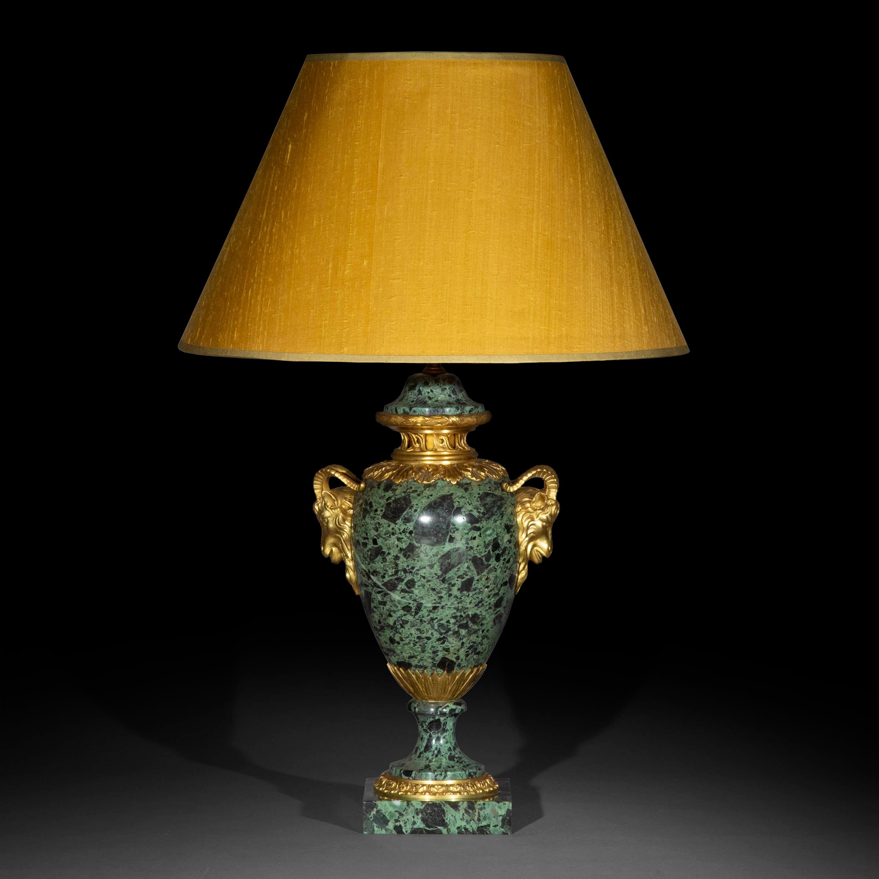 antique green lamps