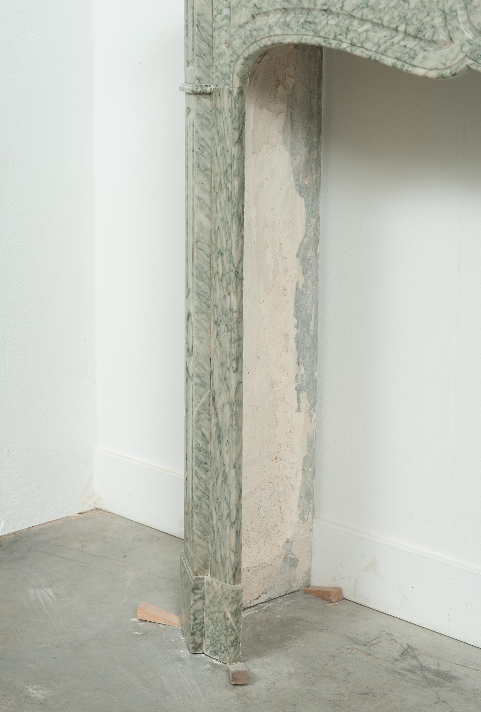 Antique Green Marble Fireplace Mantel For Sale 4