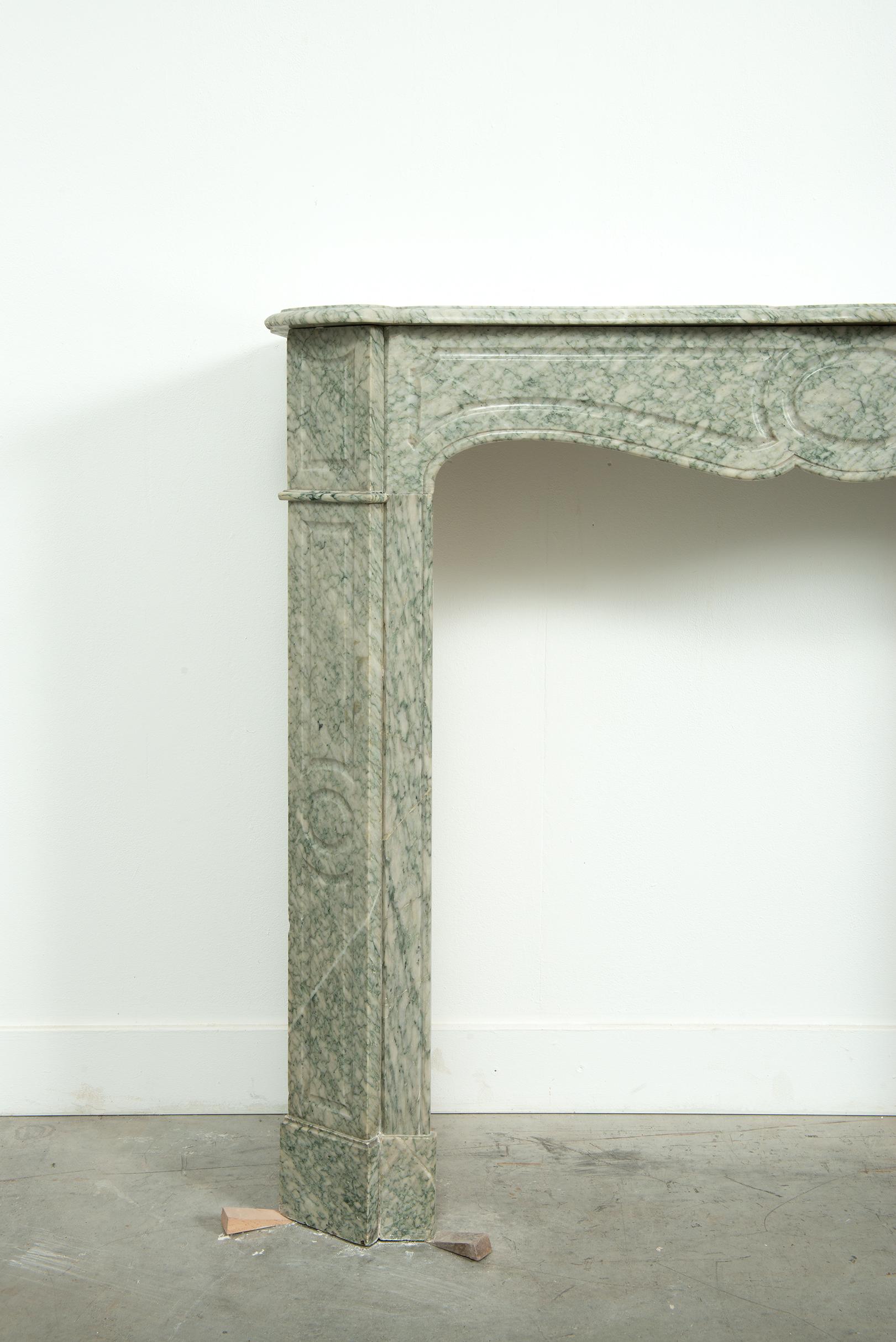 Antique Green Marble Fireplace Mantel For Sale 6