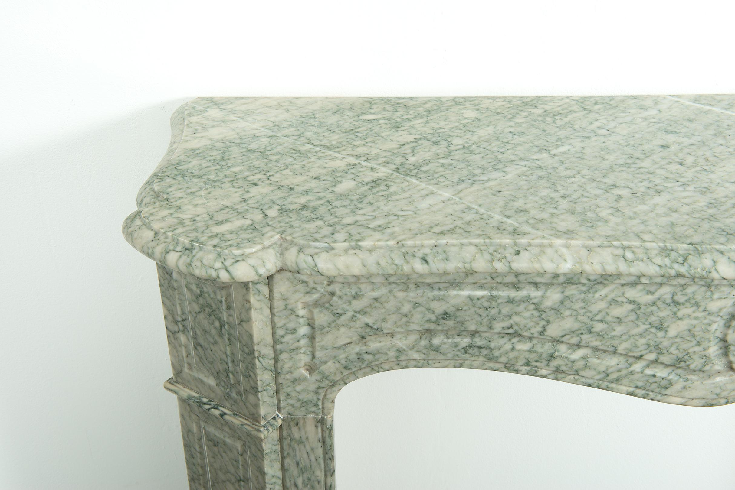 Antique Green Marble Fireplace Mantel For Sale 9