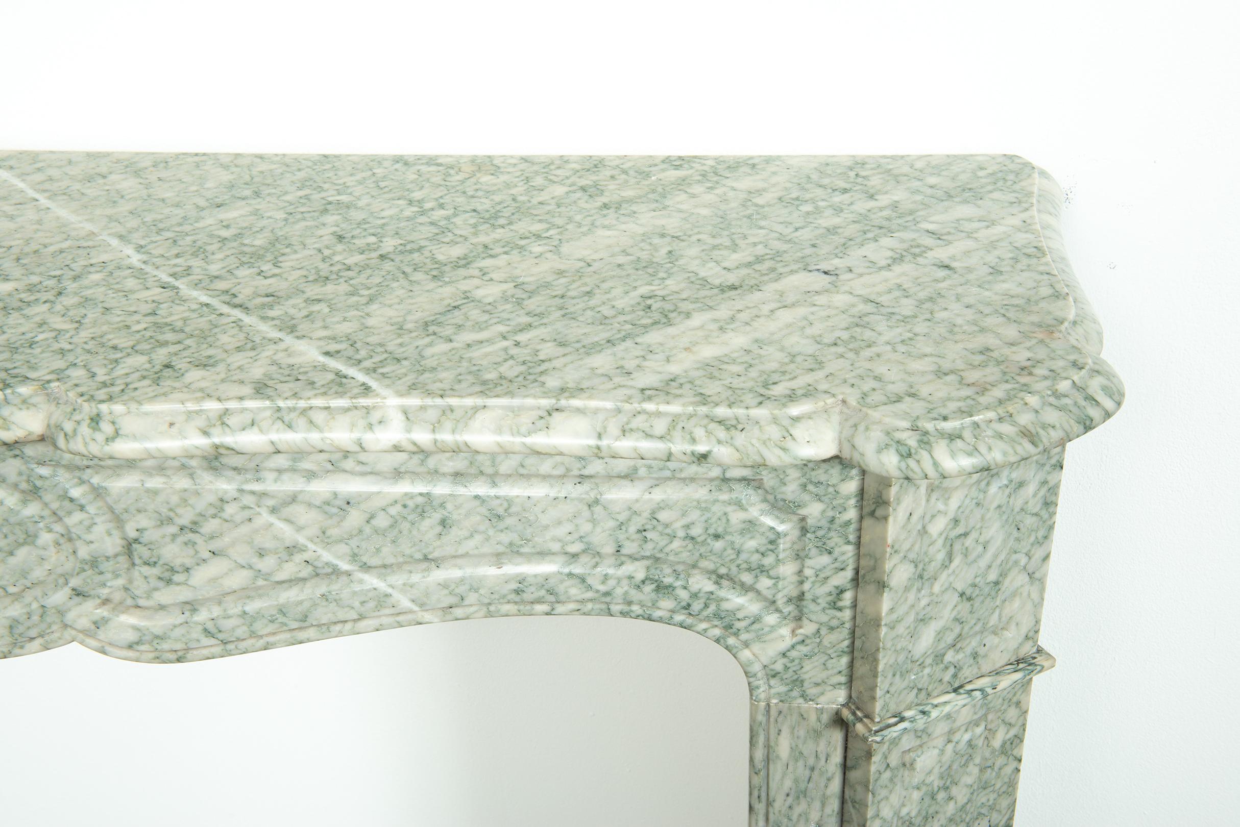 Antique Green Marble Fireplace Mantel For Sale 11