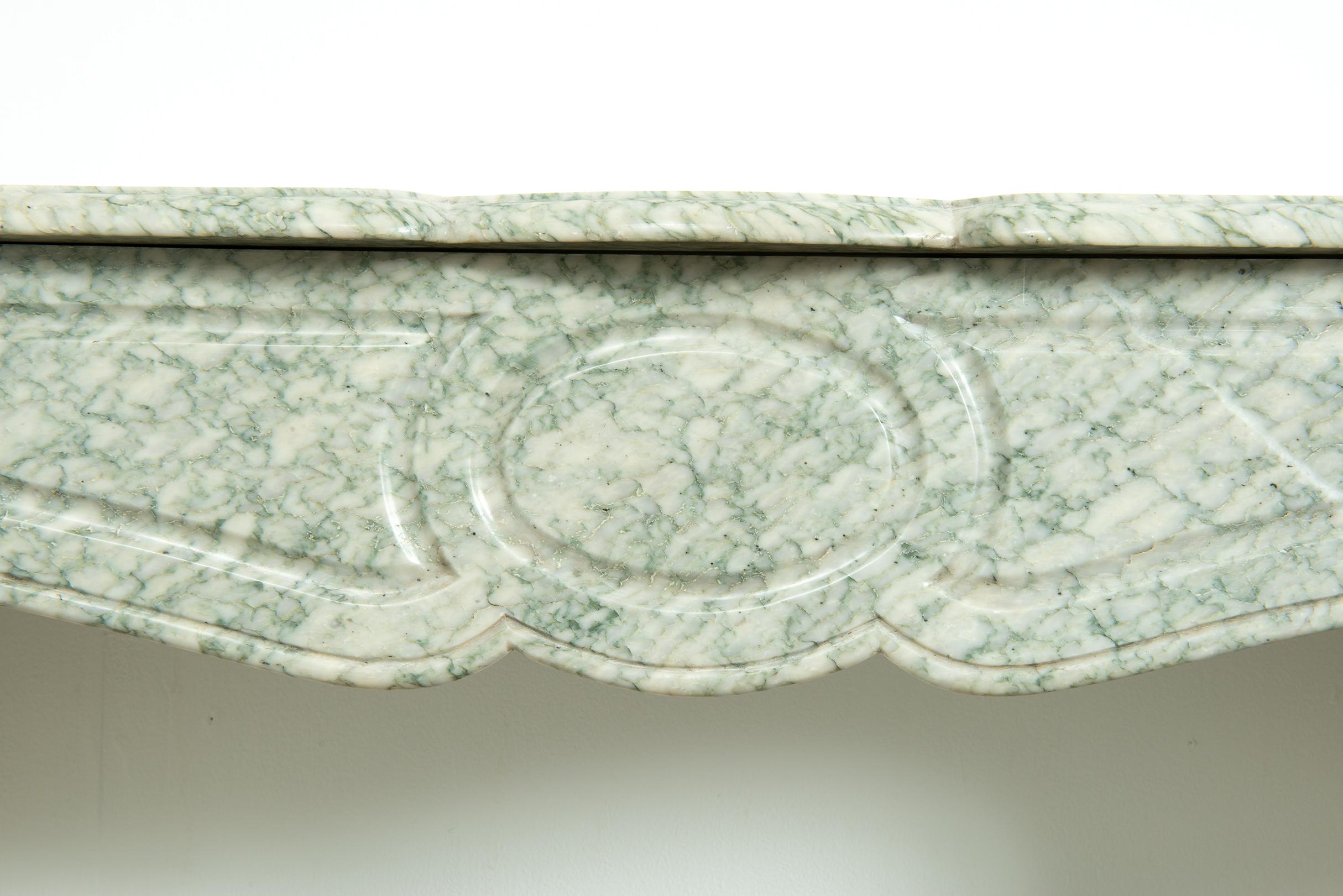 Antique Green Marble Fireplace Mantel For Sale 12