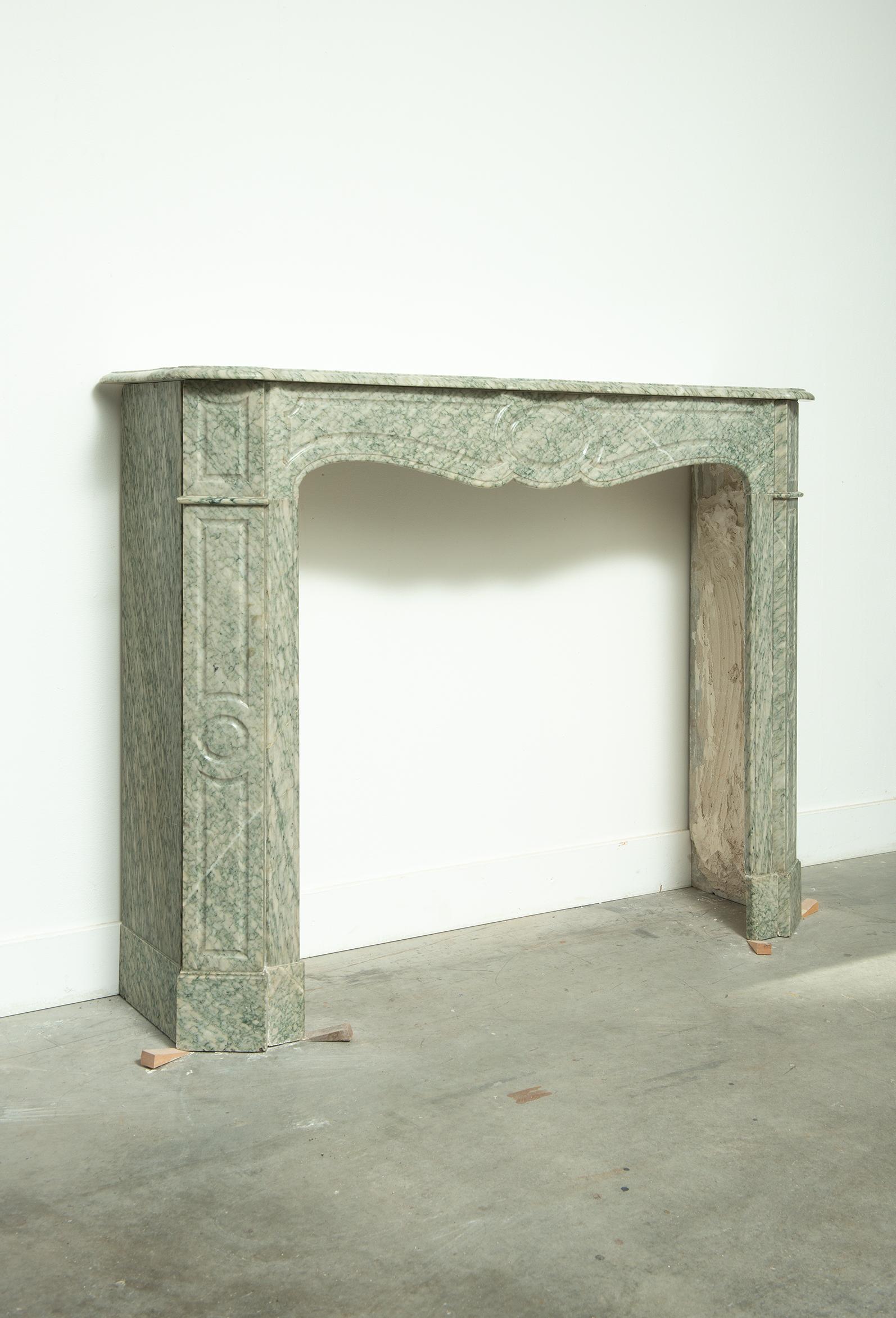 Antique Green Marble Fireplace Mantel For Sale 13
