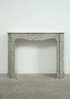 Antique Green Marble Fireplace Mantel
