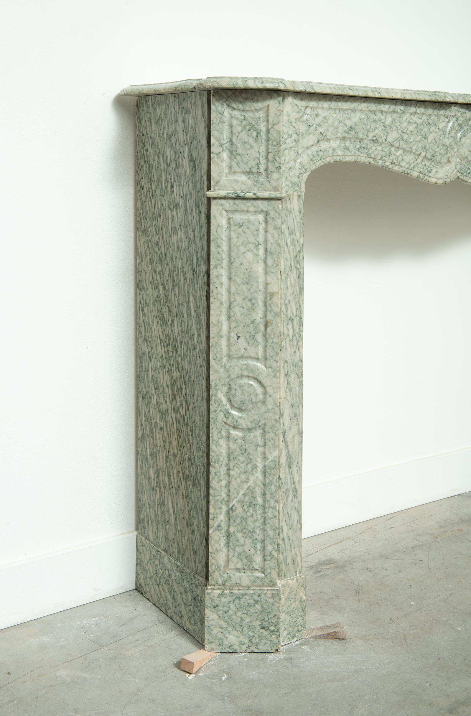 Antique Green Marble Fireplace Mantel For Sale 14