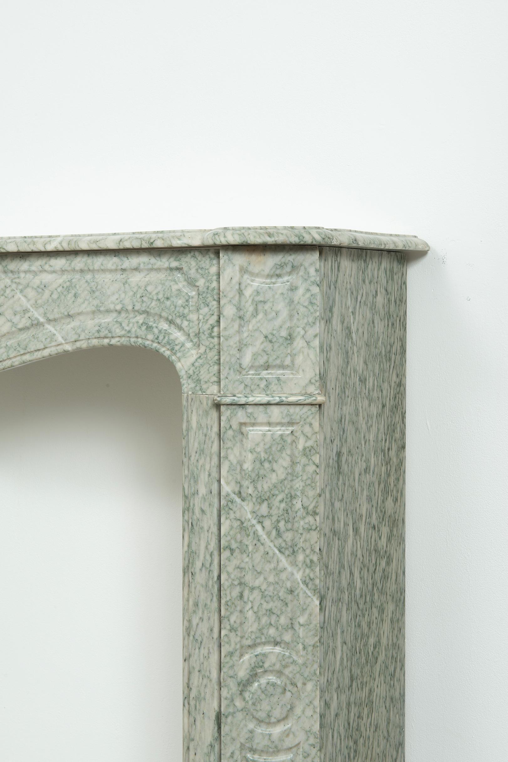 Antique Green Marble Fireplace Mantel For Sale 3