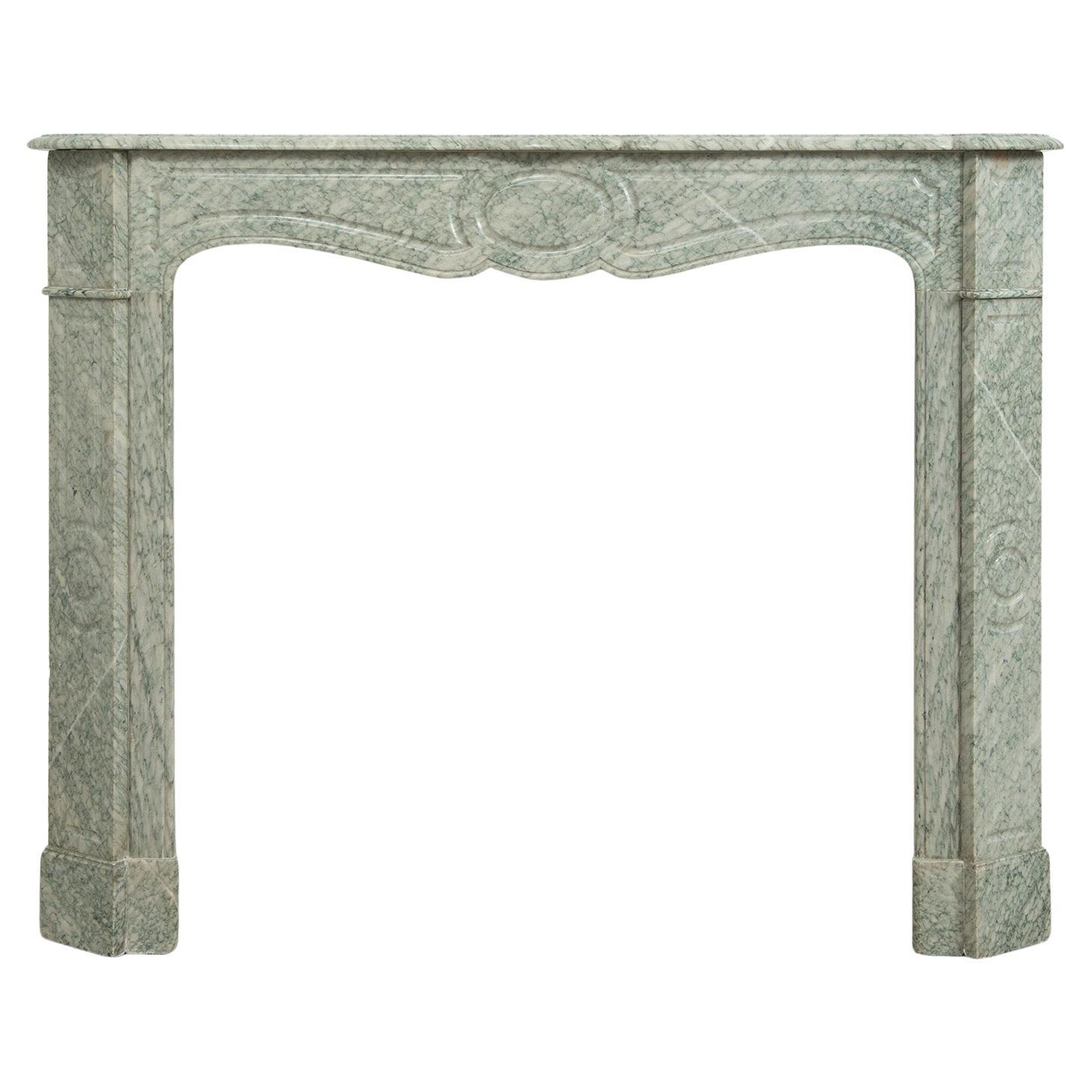 Antique Green Marble Fireplace Mantel For Sale