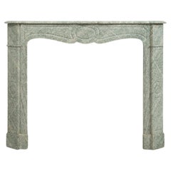 Antique Green Marble Fireplace Mantel
