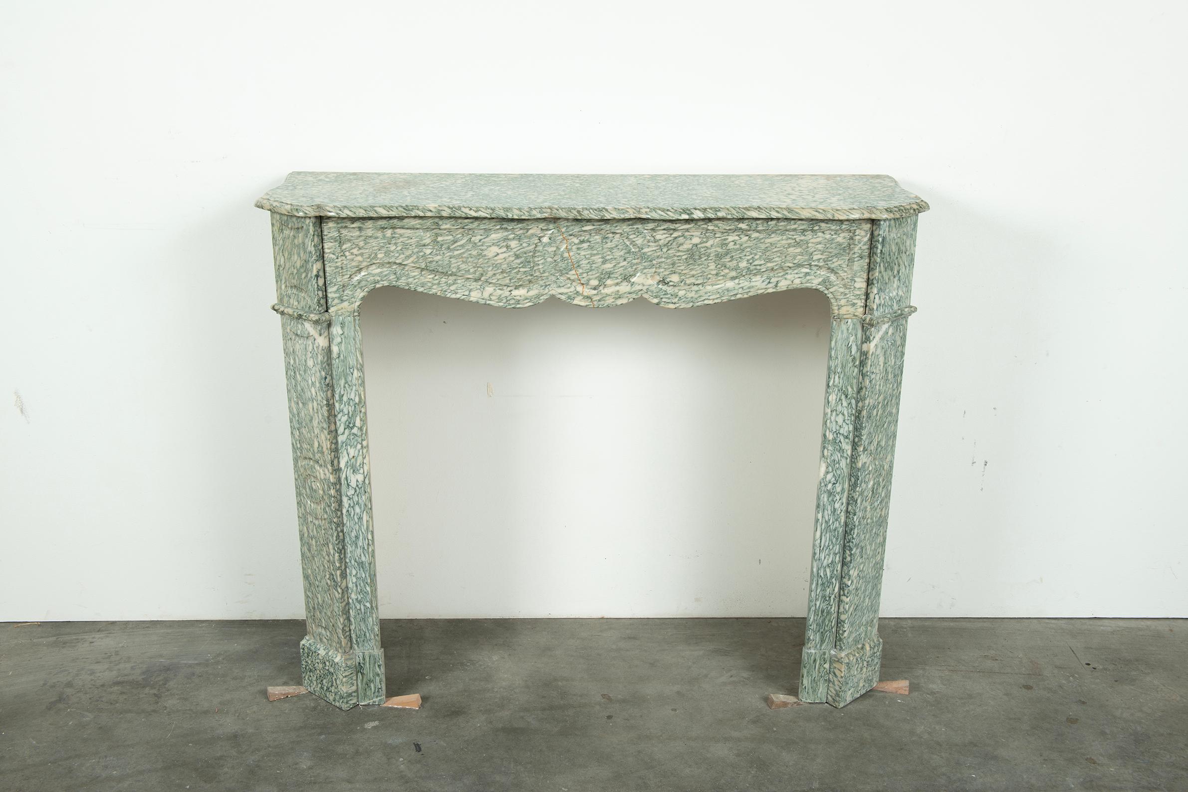 Antique Green Marble Louis XV Fireplace 15