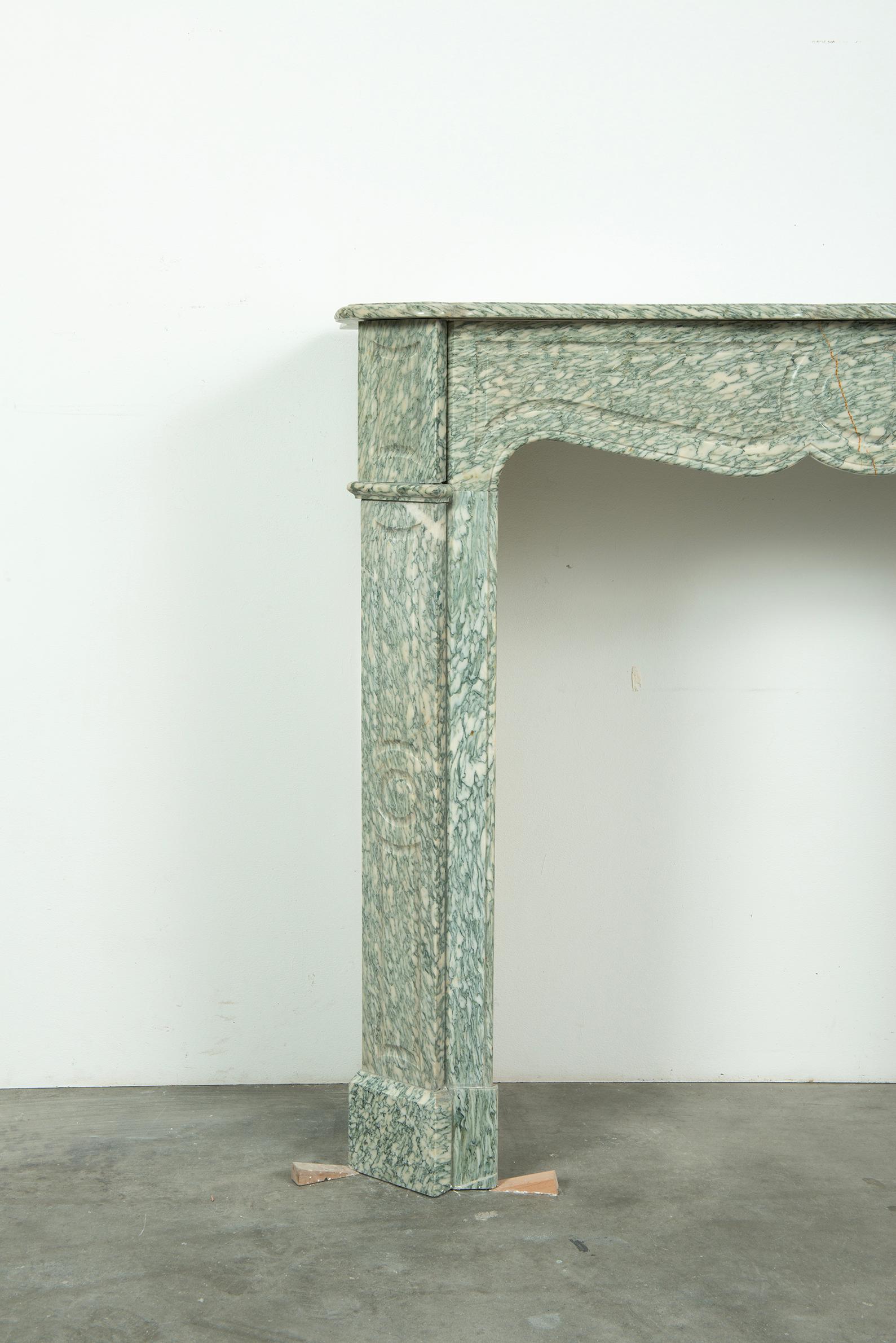 Antique Green Marble Louis XV Fireplace 1