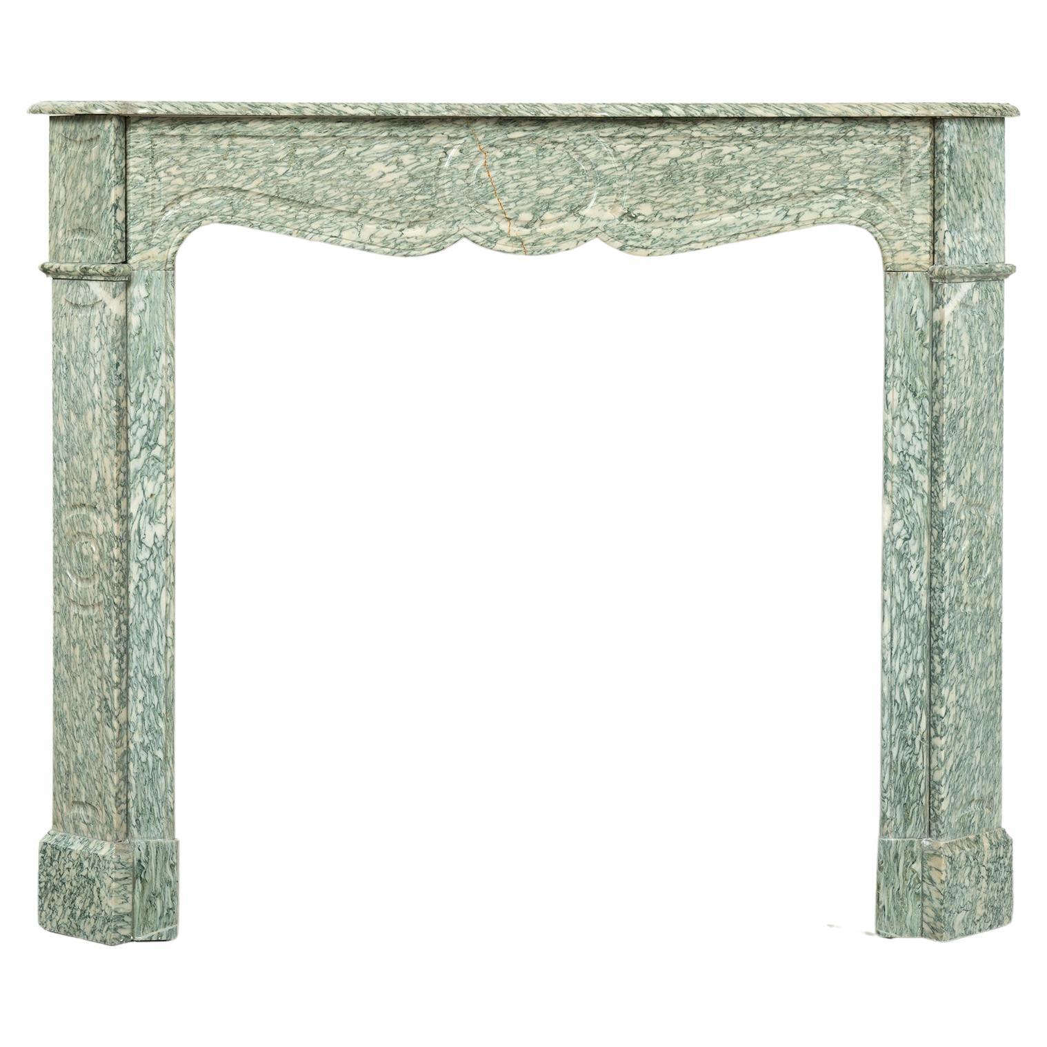 Antique Green Marble Louis XV Fireplace