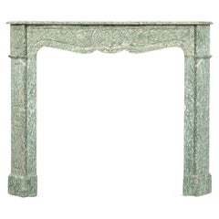 Antique Green Marble Louis XV Fireplace