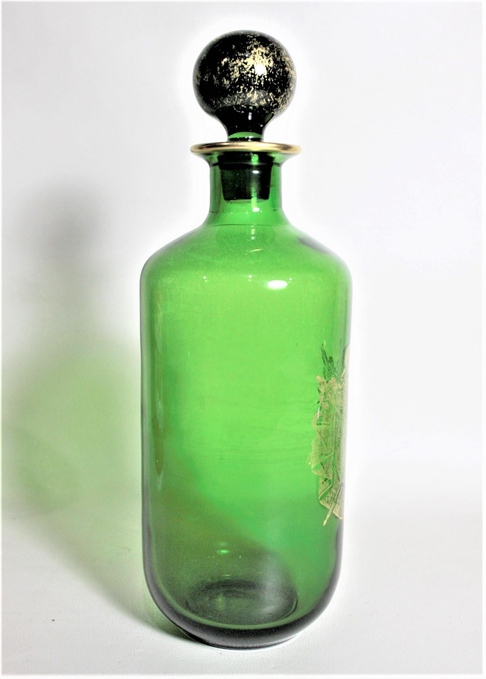 antique green glass bottles