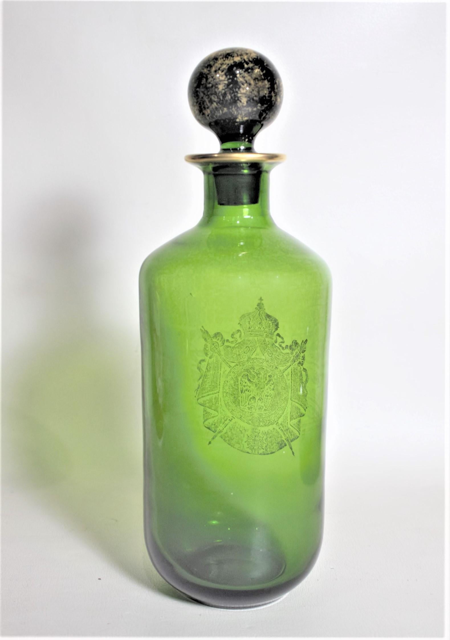 antique green glass bottle