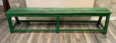 Antique Green Painted Bench
