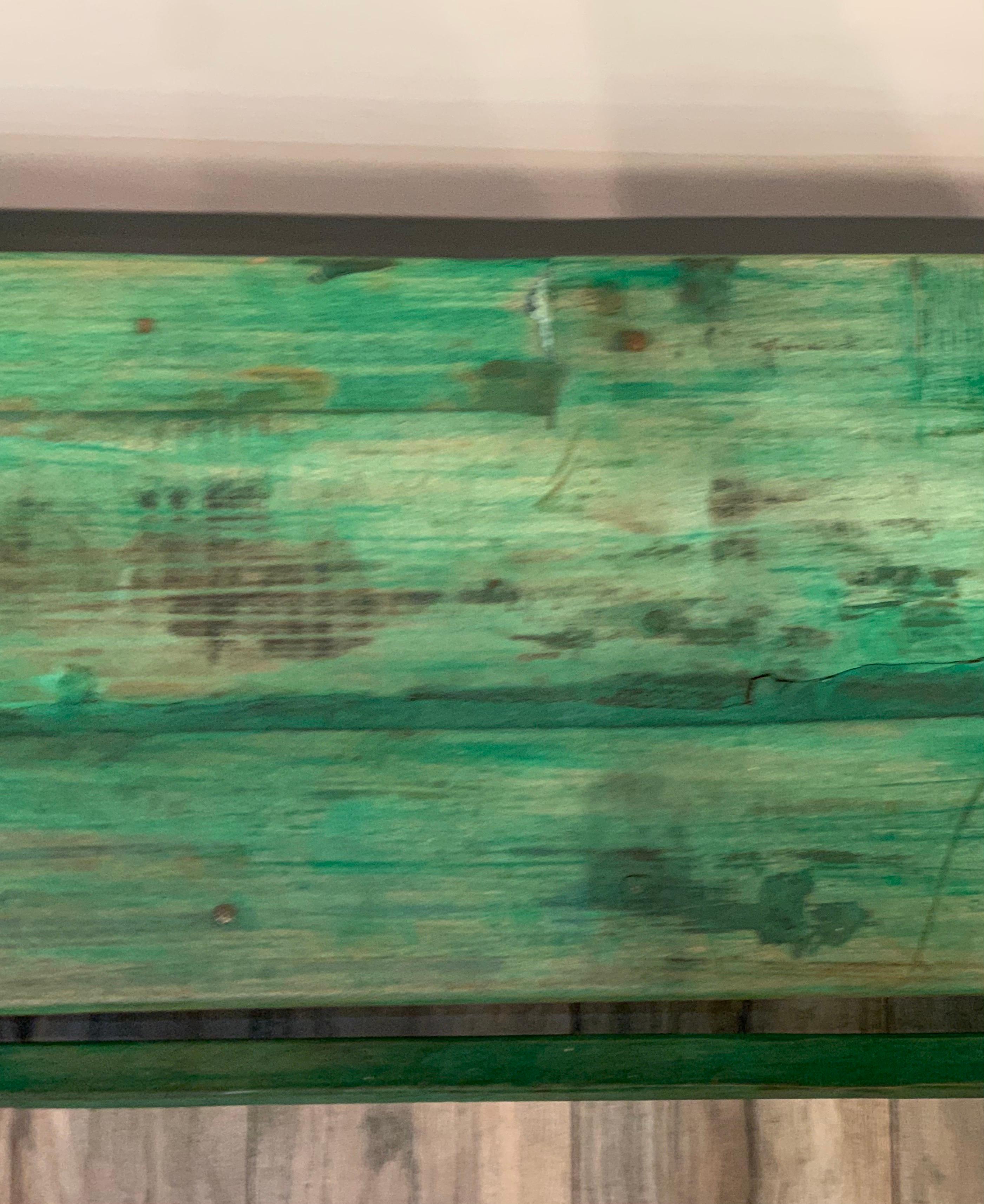 20th Century Antique Green Painted Bench