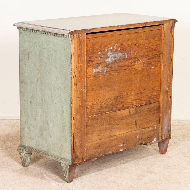 19th Century Antique Green Painted Chest of Drawers from Sweden